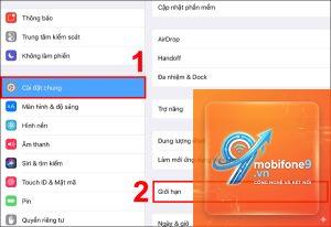 Cách bật giới hạn ứng dụng trên iPad