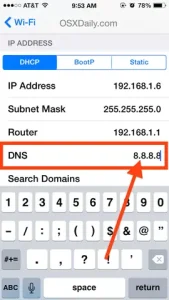 DNS 8.8.8.8 iPhone