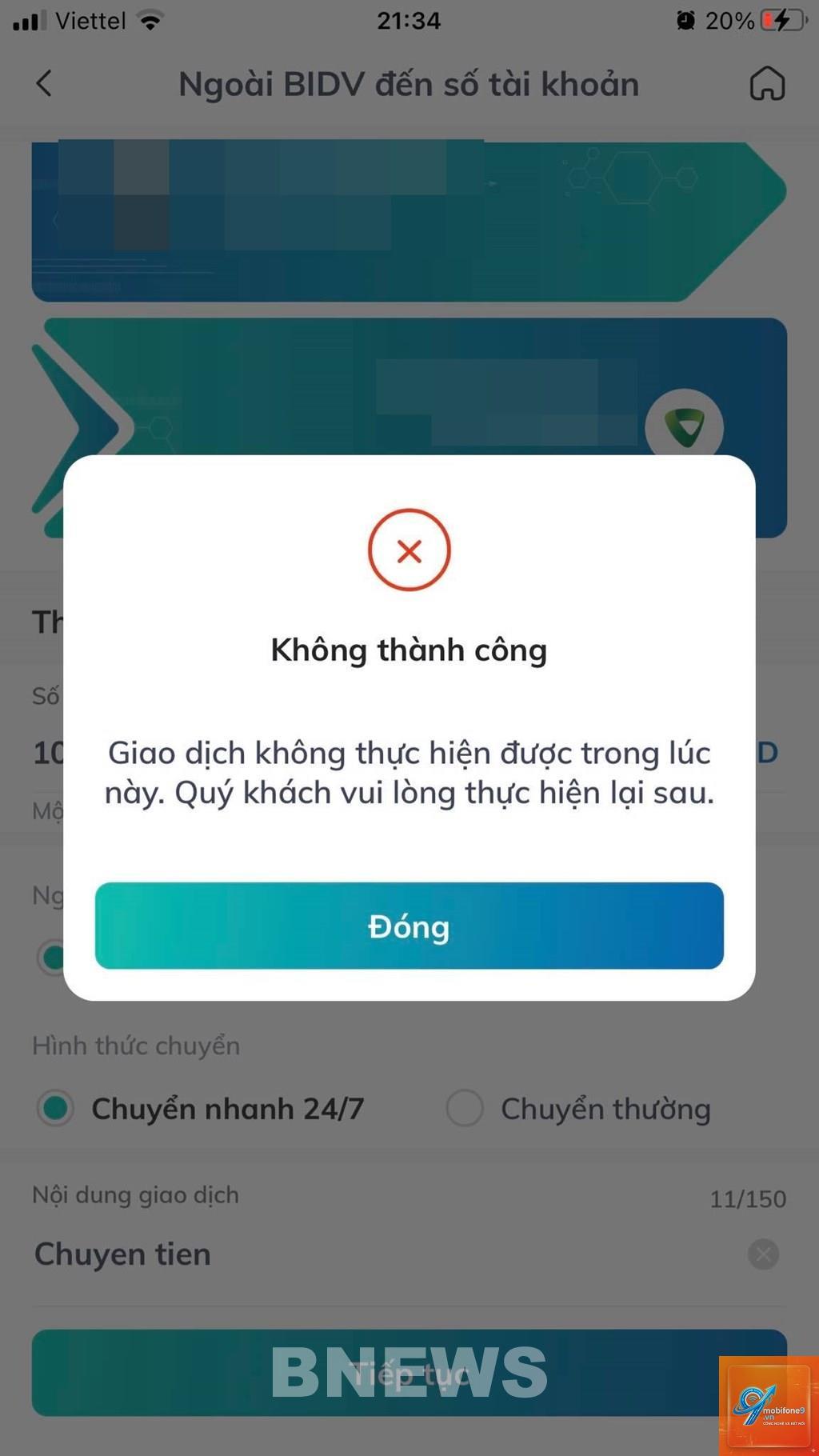 app ngân hàng không chuyển tiền được - Hình 1