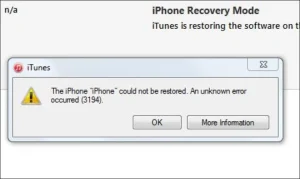 apple error 3194 là gì