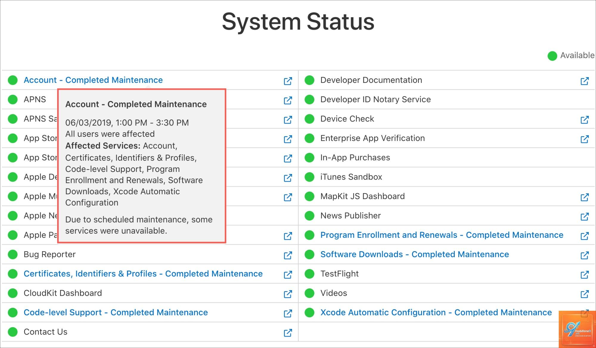 apple system status page là gì - Hình 4