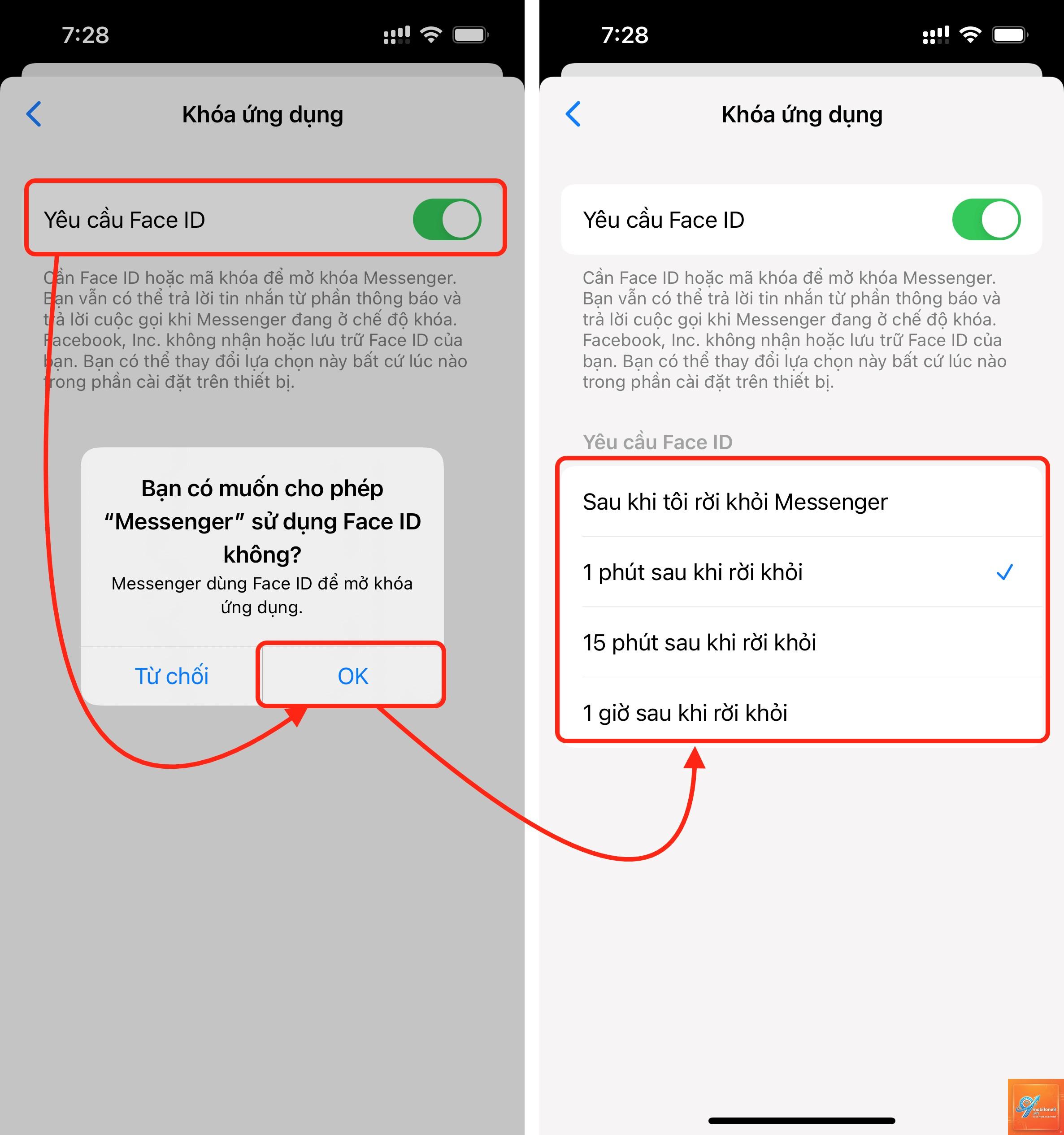 bật Face ID cho Messenger trên iPhone - Hình 4
