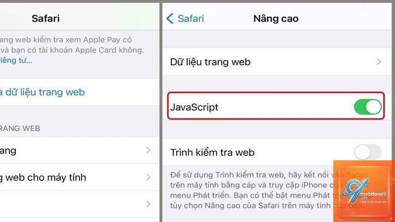 bật JavaScript trên iPhone - Hình 2