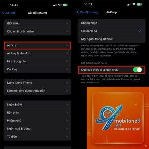 bật NameDrop trên iPhone