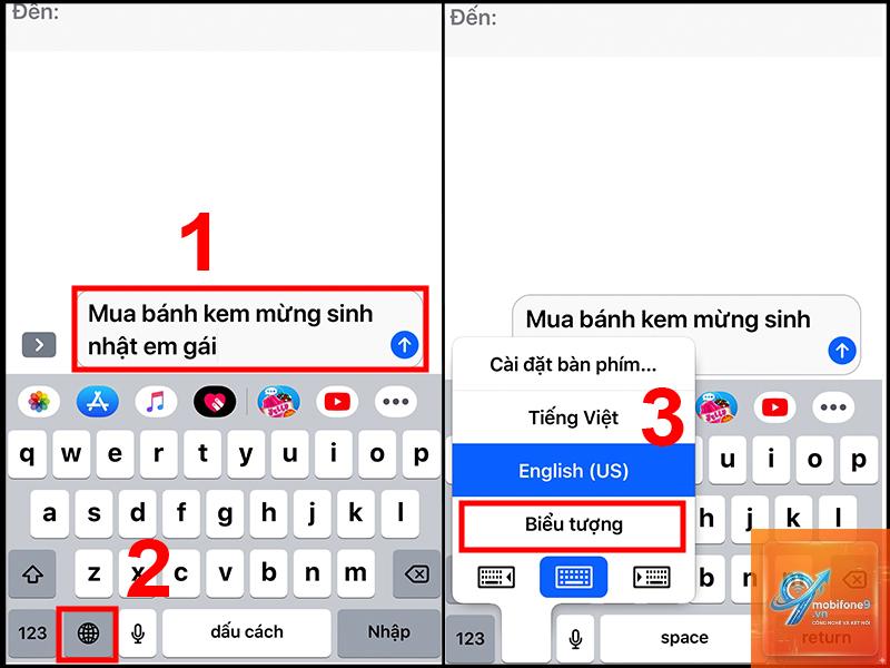 bật bàn phím emoji trên iPhone - Hình 1