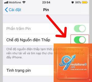 bật chế độ tiết kiệm pin iPhone