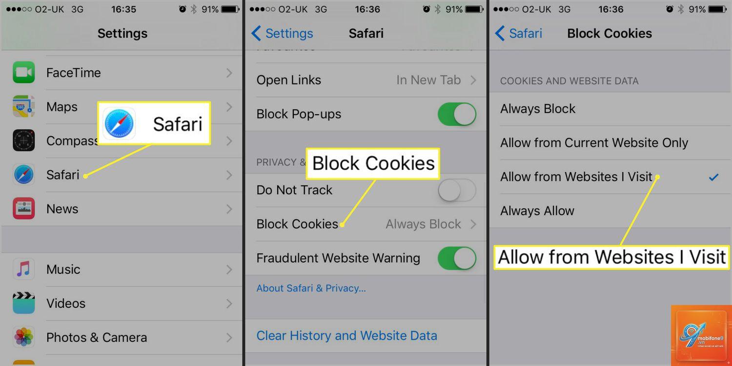 bật cookie trên iPhone - Hình 2