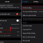 bật dữ liệu di động trên iPhone