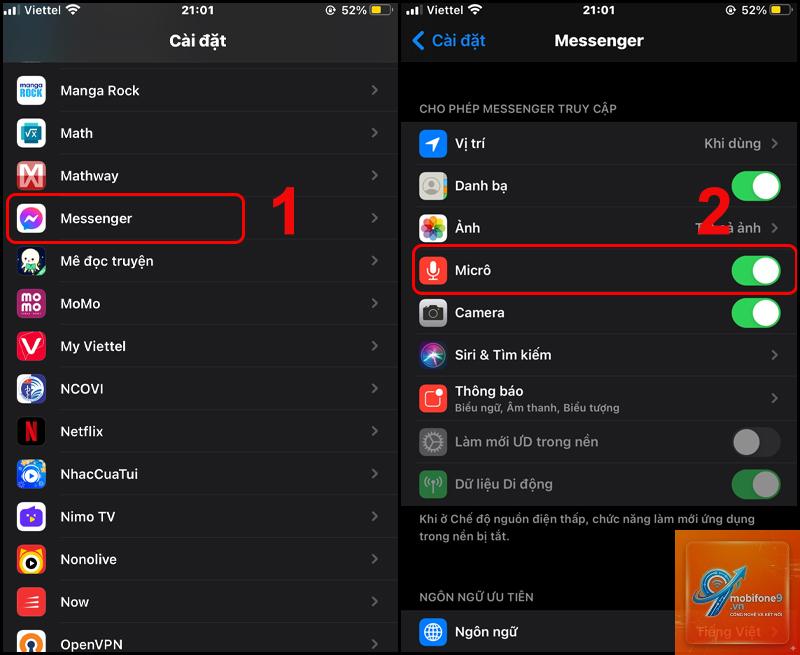bật micro liên quan iPhone - Hình 1
