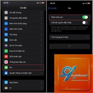 bật phần trăm pin iPhone 13