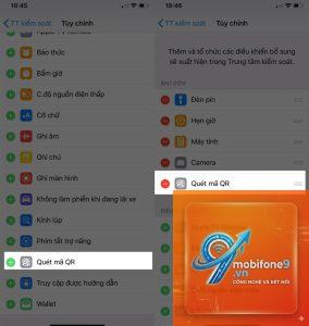 bật quét mã QR trên iPhone