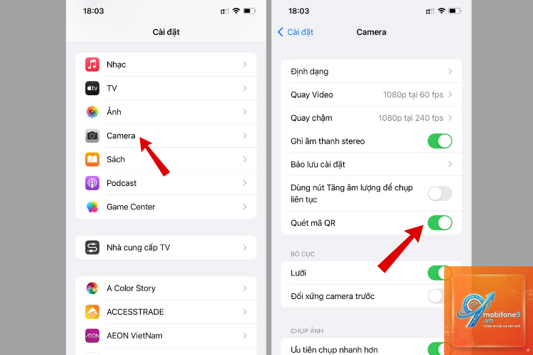bật quét mã QR trên iPhone - Hình 5