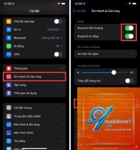 bật rung khi đổ chuông trên iPhone