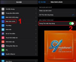 bật thư viện ứng dụng trên iPhone