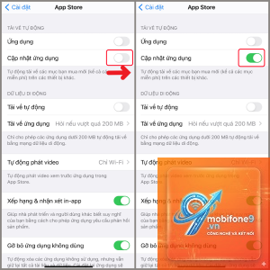 bật tự động cập nhật ứng dụng iPhone