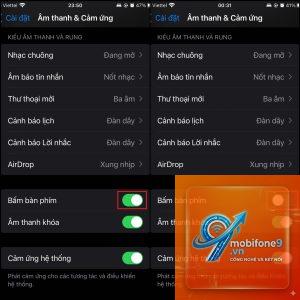 bị mất tiếng bàn phím iPhone