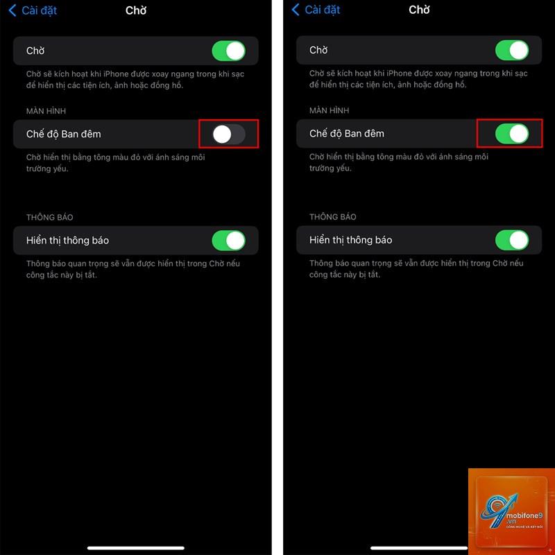 cách bật chế độ ban đêm standby mode - Hình 2