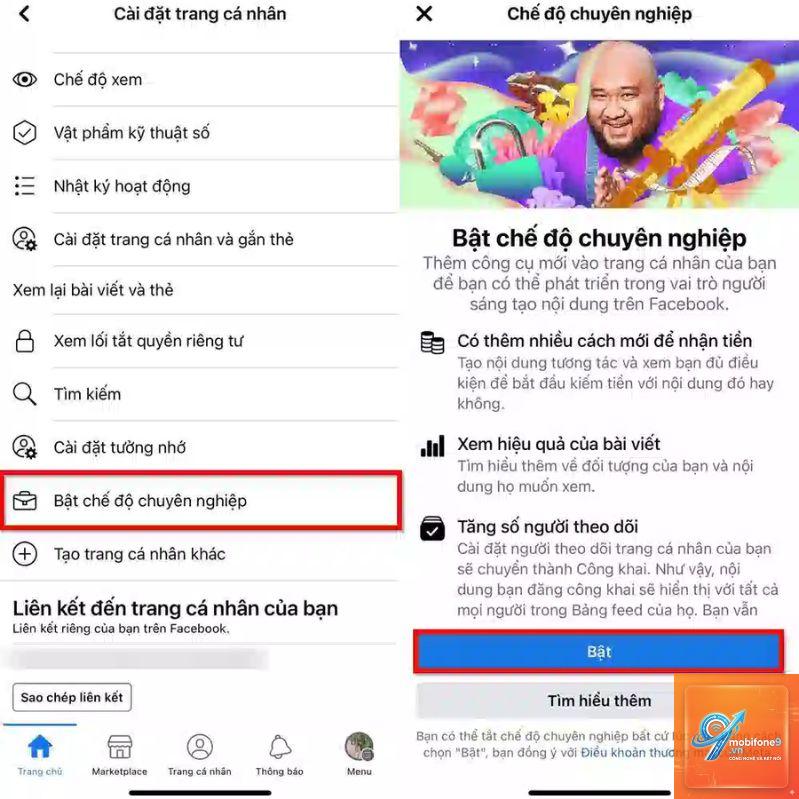 cách bật chế độ chuyên nghiệp facebook trên iphone - Hình 2