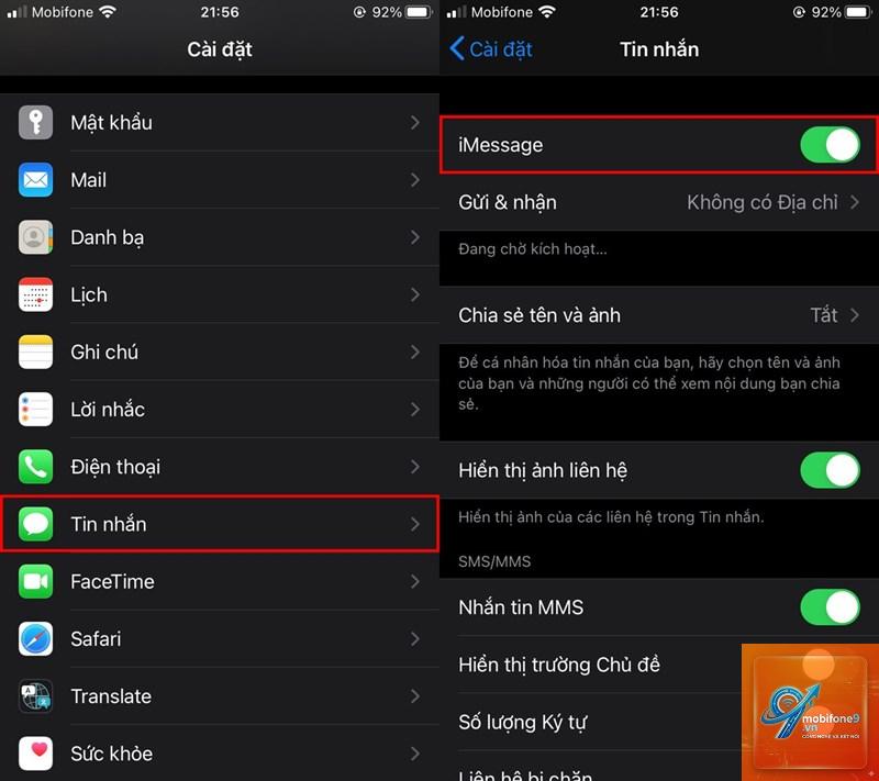 cách bật imessage trên iphone - Hình 2