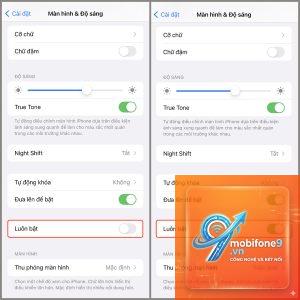 cách bật màn hình luôn hiển thị iphone