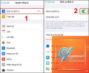 cách cài đặt định vị trên iPhone