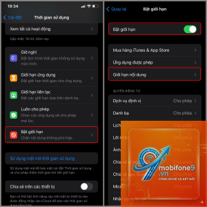 cách chặn nội dung người lớn iphone