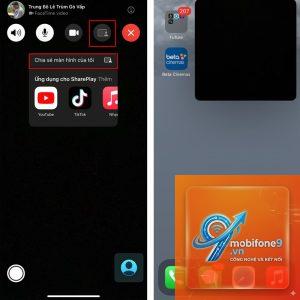 cách chia sẻ màn hình facetime iphone