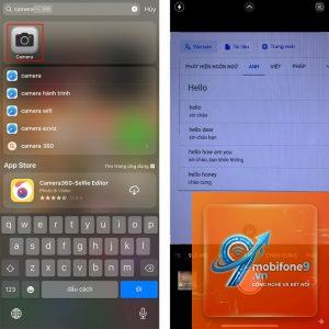 cách dịch camera trực tiếp iphone