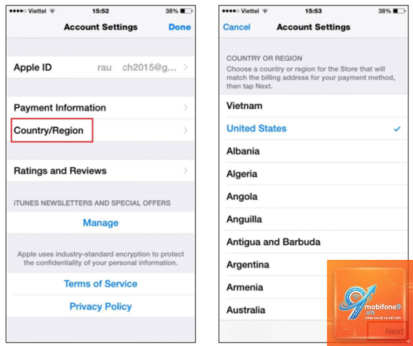 cách đổi quốc gia apple id - Hình 2