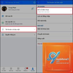 cách đổi số điện thoại zalo trên iphone