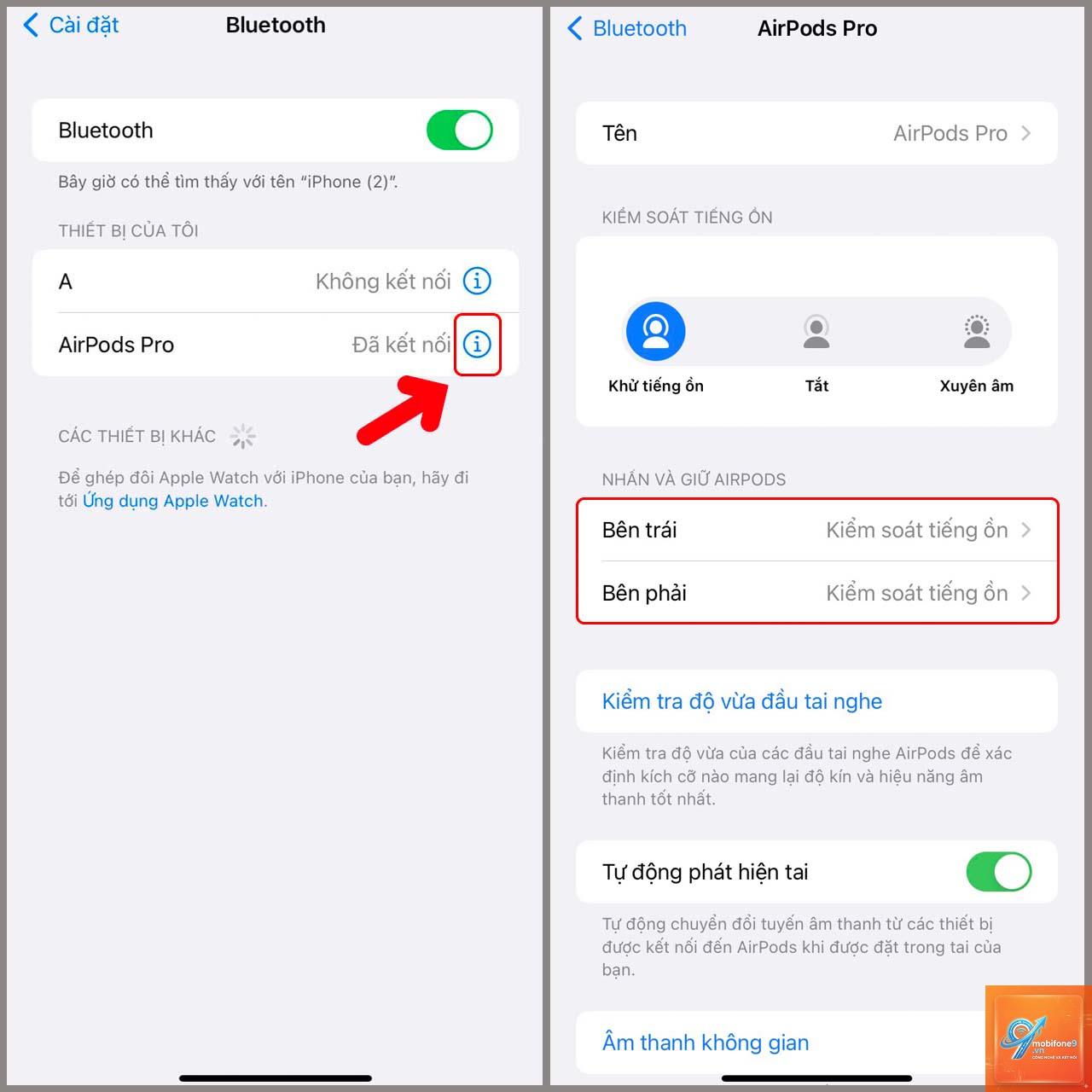cách đổi thao tác nhấn airpods pro - Hình 3