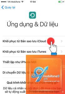 cách khôi phục iphone từ icloud
