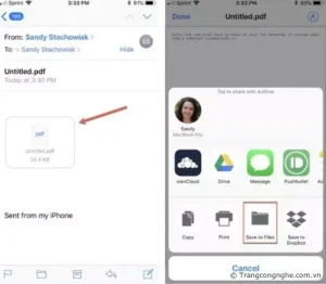 cách lưu file pdf vào files iphone