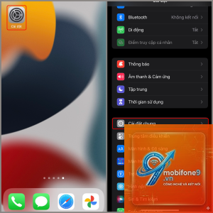 cách mở cài đặt iphone
