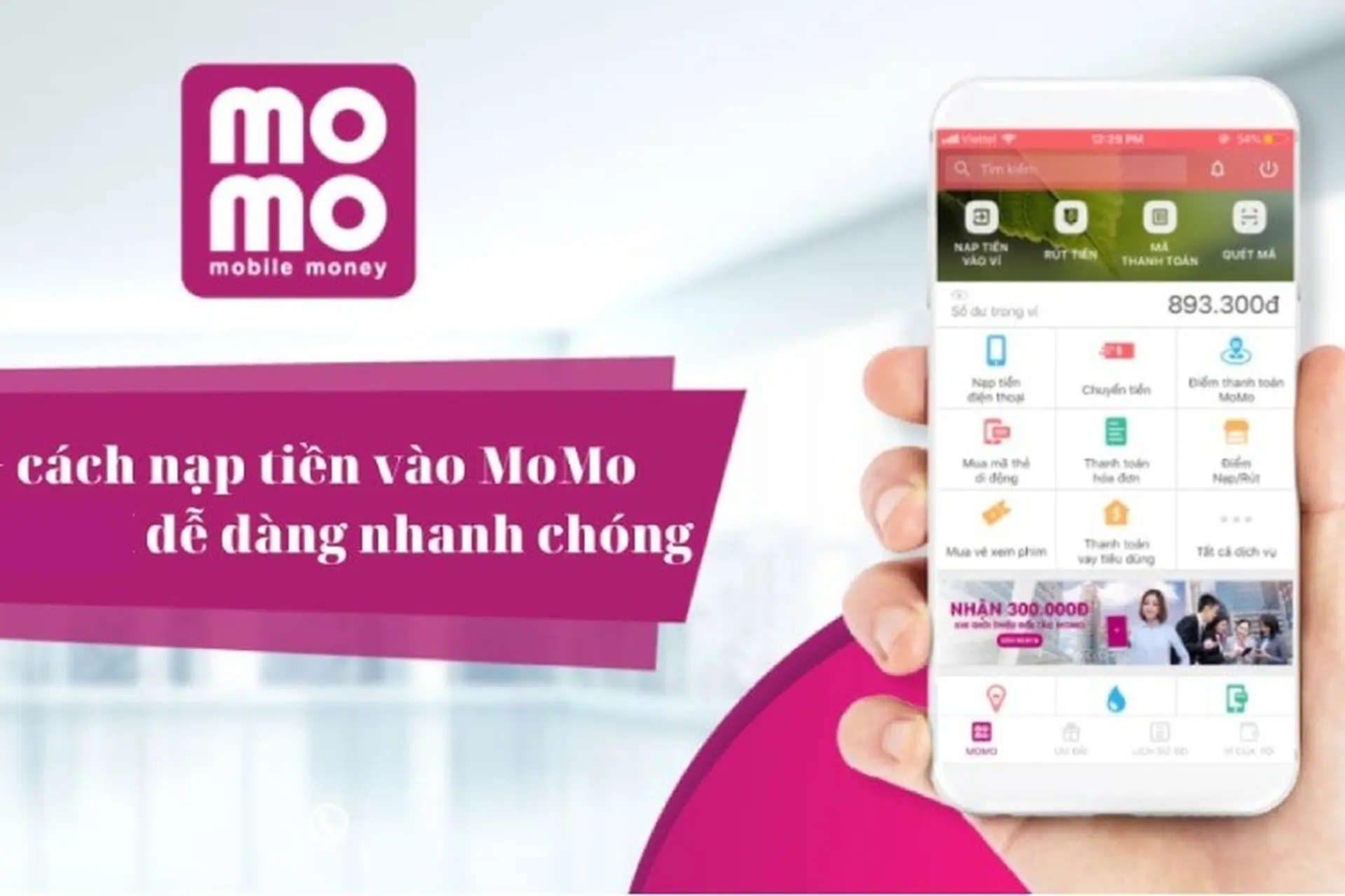 cách nạp tiền vào momo trên iphone - Hình 2