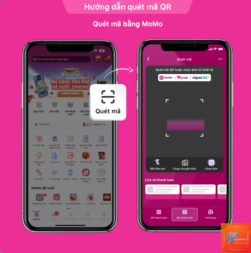cách quét qr bằng momo iphone - Hình 3
