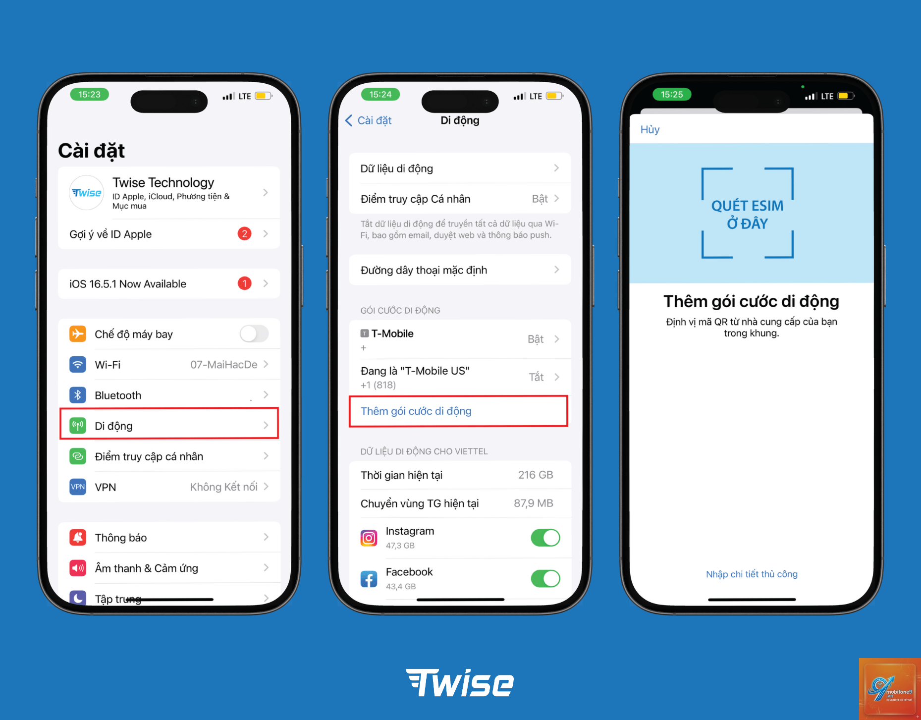 cách quét qr esim trên iphone - Hình 1