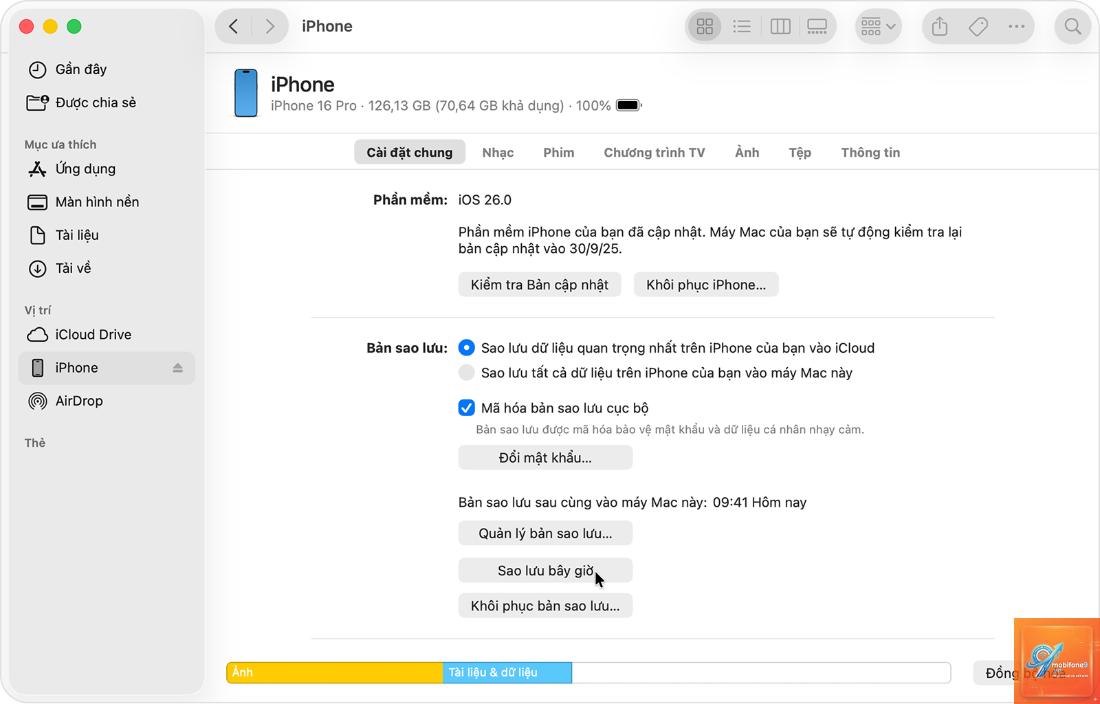 cách sao lưu iphone bằng finder - Hình 4