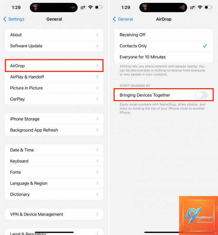 cách tắt namedrop iphone - Hình 4