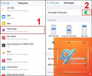 cách tắt thông báo messenger trên iphone