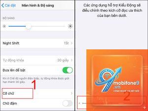 cách thay đổi kích thước chữ iphone
