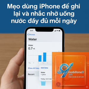 cách theo dõi lượng nước uống iphone