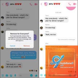 cách thu hồi tin nhắn messenger trên iphone