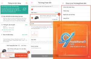 cách trả hàng shopee trên iphone