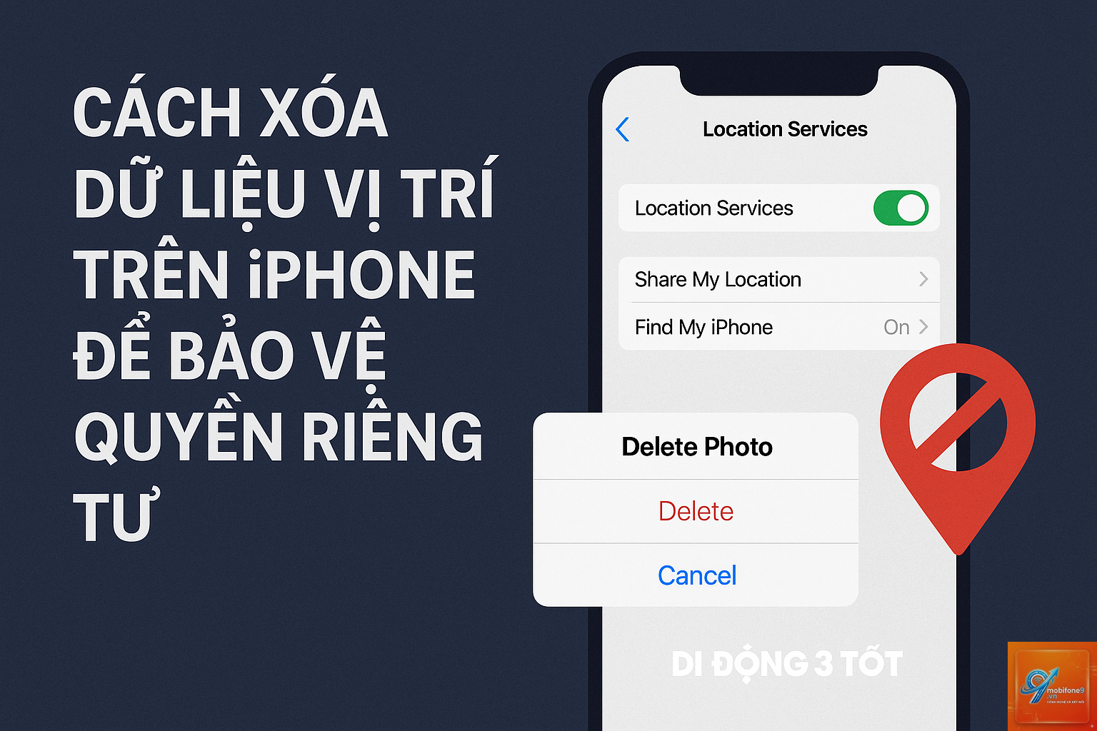 cách xóa dữ liệu vị trí iphone - Hình 1