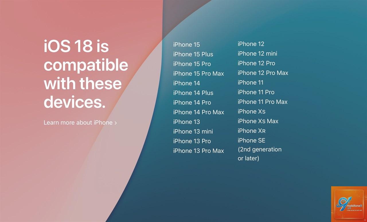 danh sách iphone lên ios 18 - Hình 1