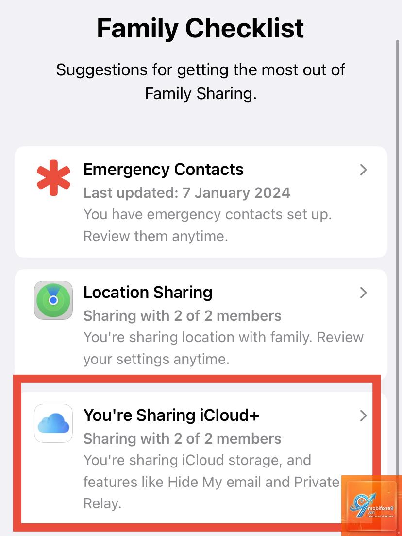 family sharing không chia sẻ icloud - Hình 5