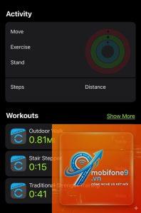 fitness không ghi nhận bài tập
