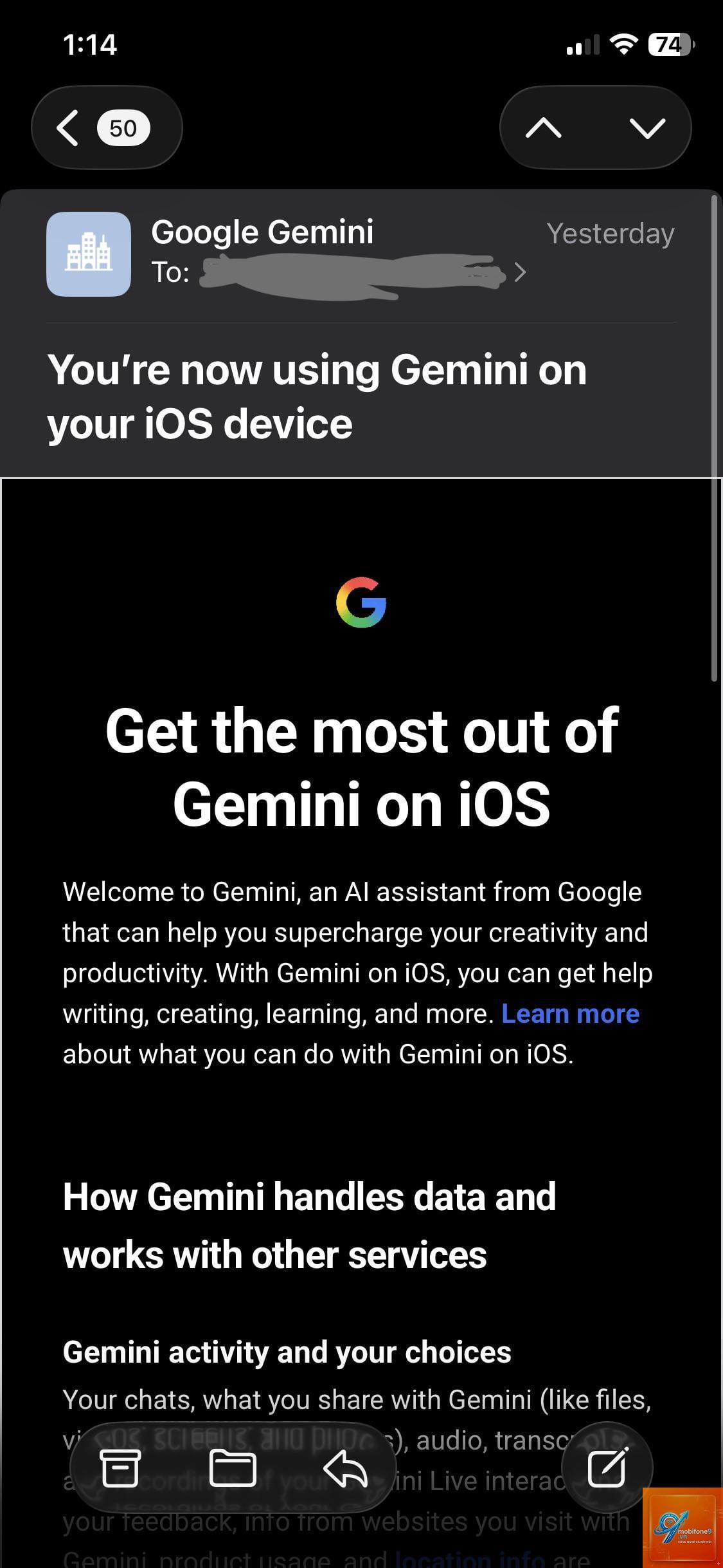 gemini bị treo trên iphone - Hình 1