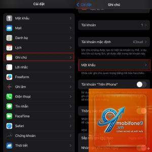 ghi chú iphone quên mật khẩu